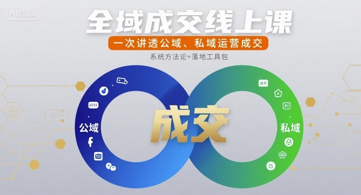 全域成交线上课，一次讲透公域、私域运营成交-泱泱学习社
