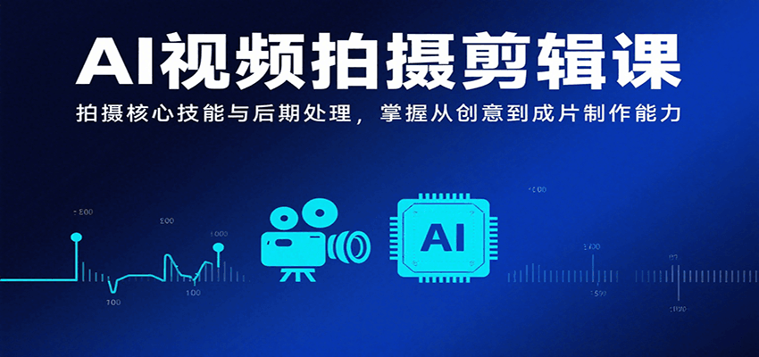 AI视频拍摄剪辑课，拍摄核心技能与后期处理，掌握从创意到成片制作能力-泱泱学习社