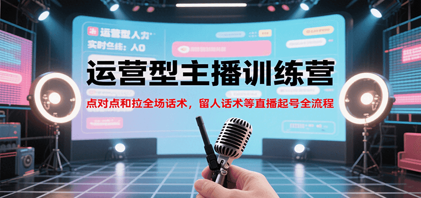 运营型主播训练营，点对点和拉全场话术，留人话术等直播起号全流程(更新8月)-泱泱学习社
