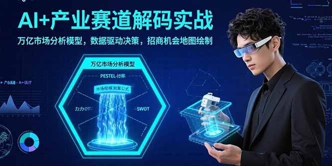 AI+产业赛道解码实战：万亿市场分析模型，数据驱动决策，招商机会地图绘制-泱泱学习社