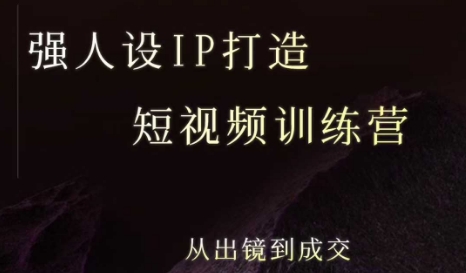 强人设ip打造课，8月​最新5天短视频ip训练营，从出镜到成交-泱泱学习社
