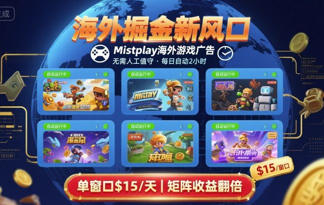 海外掘金新风口，Mistplay海外游戏广告，每日自动运行，单窗口稳入2美刀 ，可矩阵操作【揭秘】-泱泱学习社