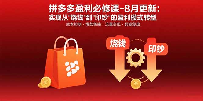 拼多多盈利必修课-8月更新：突破运营瓶颈 实现从烧钱到印钞的盈利模式转型-泱泱学习社