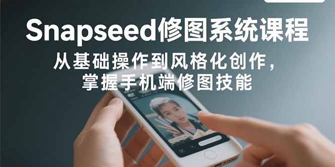 Snapseed修图系统课程：从基础操作到风格化创作，掌握手机端修图技能-泱泱学习社
