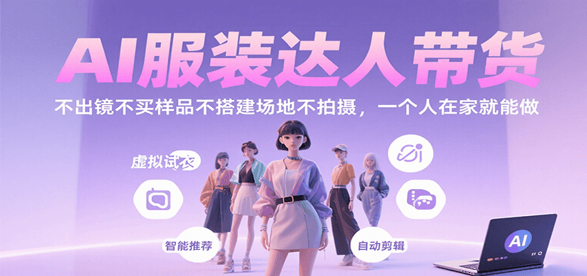 AI服装达人带货，不出镜不买样品不搭建场地不拍摄，一个人在家就能做-泱泱学习社