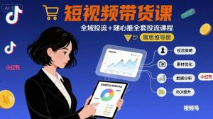 最新短视频带货课，全域投流+随心推全套投流课程+思维导图-泱泱学习社