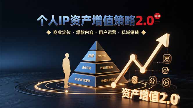 个人IP资产增值策略2.0 拆解商业定位/爆款内容/用户运营/私域销转四大模块-泱泱学习社