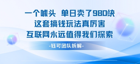一个噱头单日卖了980米 这套搞钱玩法真厉害 互联网永远值得我们探索-泱泱学习社