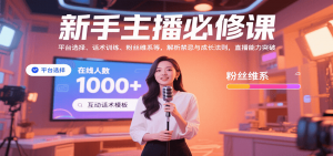 新手主播必修课：平台选择、话术训练、粉丝维系等，解析禁忌与成长法则，突破直播能力-泱泱学习社