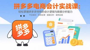 拼多多电商会计实战课:轻松掌握拼多多特有的会计逻辑与数据分析能力-泱泱学习社