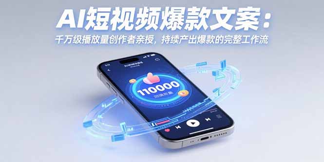 AI短视频爆款文案：千万级播放量创作者亲授，持续产出爆款的完整工作流-泱泱学习社
