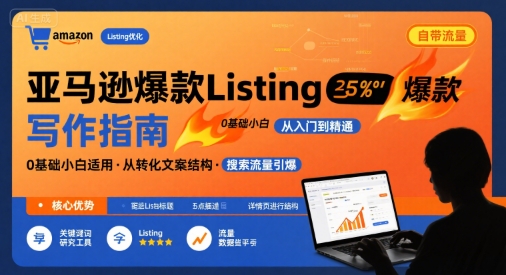 亚马逊爆款Listing写作方法，亚马逊0基础小白也能写爆款自带流量的Listing-泱泱学习社