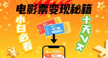 小白必看！卖电影票项目，零投入无门槛谁都能做，十天到手 7k，照做就行【揭秘】-泱泱学习社