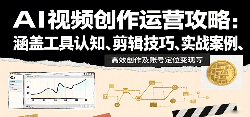 AI视频创作运营攻略：涵盖工具认知、剪辑技巧、实战案例、高效创作及账号定位变现等-泱泱学习社