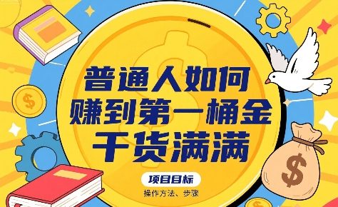 普通人如何賺到第一桶金，干货满满，操作方法及步骤-泱泱学习社