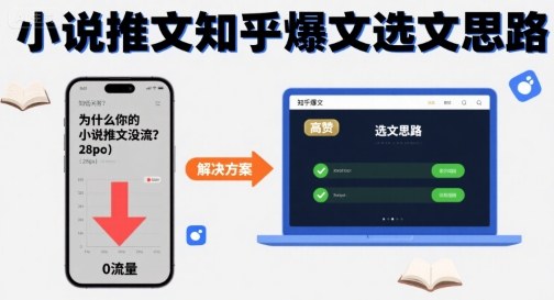 为什么你的小说推文没流量？小说推文知乎爆文选文思路-泱泱学习社