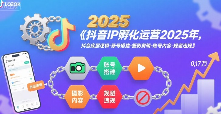 抖音IP孵化运营2025年，抖音底层逻辑-账号搭建-摄影剪辑-账号内容-规避违规-泱泱学习社