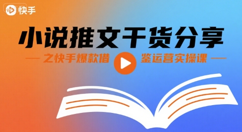 小说推文干货分享之快手爆款借鉴运营实操课-泱泱学习社