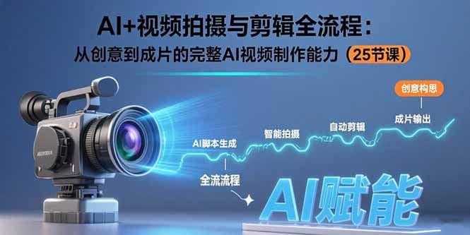 AI+视频拍摄与剪辑全流程：从创意到成片的完整AI视频制作能力(25节课-泱泱学习社