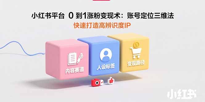 小红书平台0到1涨粉变现术：账号定位三维法，快速打造高辨识度IP-泱泱学习社