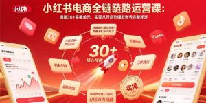 小红书电商全链路运营课：涵盖30+实操单元，实现从开店到爆款账号完整闭环-泱泱学习社