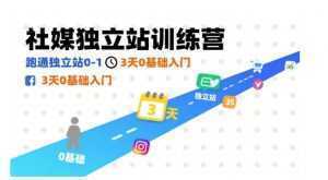 社媒独立站训练营，跑通独立站0-1，3天0基础入门-泱泱学习社