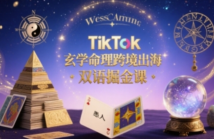 TikTok玄学命理跨境出海双语掘金课，手把手教你用命理知识精准直击海外用户痛点-泱泱学习社