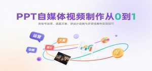 PPT自媒体视频制作从0到1：含账号运营、选题文案，讲设计动画与多领域案例变现技巧-泱泱学习社
