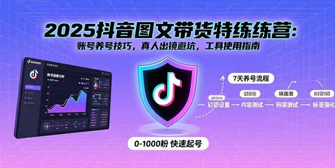 2025抖音图文带货特练营：账号养号技巧，真人出镜避坑，工具使用指南-泱泱学习社