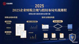 2025企业财税合规与股权布局的实战课程:财税合规与股权高效治理方案-泱泱学习社