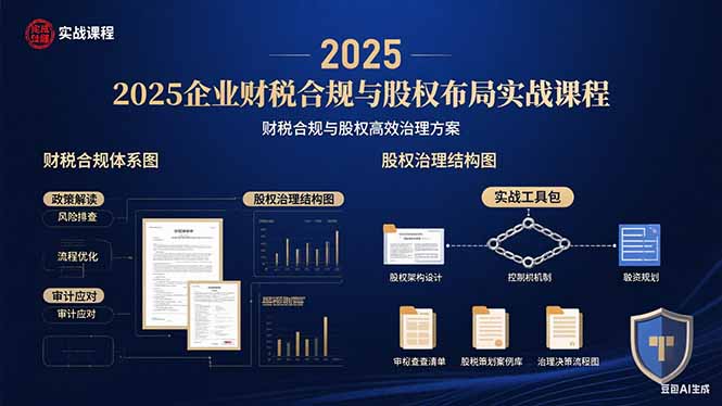 2025企业财税合规与股权布局的实战课程：财税合规与股权高效治理方案-泱泱学习社