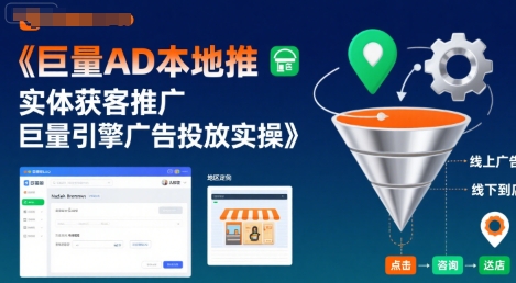 巨量AD本地推实体获客推广，巨量引擎广告投放实操-泱泱学习社