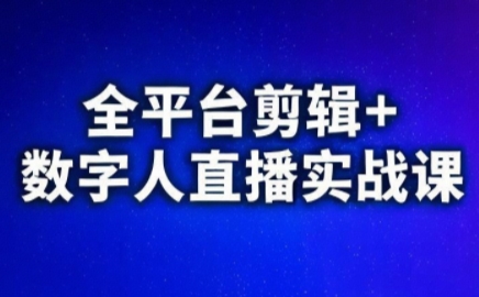 视频号、快手、抖音全平台剪辑+数字人直播实战课(更新9月)​-泱泱学习社