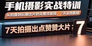 手机摄影实战特训，从拍摄到后期出片的完整技能链，7天拍出点赞大片-泱泱学习社