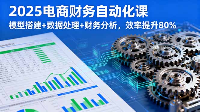 2025电商财务自动化课，模型搭建+数据处理+财务分析，效率提升80%-泱泱学习社