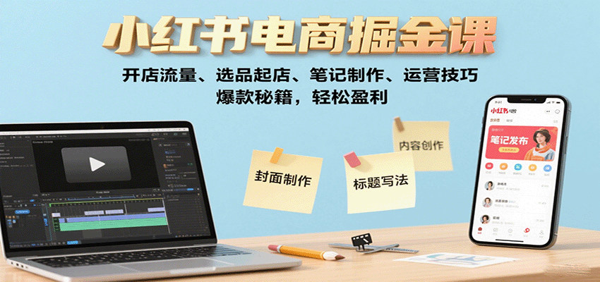 图片[1]-小红书电商掘金课：开店流量、选品起店、笔记制作、运营技巧，爆款秘籍，轻松盈利-泱泱学习社