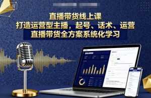 直播带货线上课，打造运营型主播，起号、话术、运营，直播带货全方案系统化学习-泱泱学习社