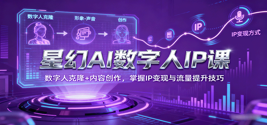 星幻AI数字人IP课，数字人克隆+内容创作，掌握IP变现与流量提升技巧-泱泱学习社