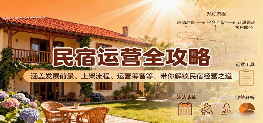 图片[1]-民宿运营全攻略：涵盖发展前景、上架流程、运营筹备等，带你解锁民宿经营之道-泱泱学习社