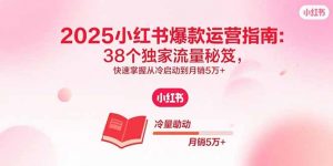 2025小红书爆款运营指南：38个独家流量秘笈，快速掌握从冷启动到月销5万+-泱泱学习社