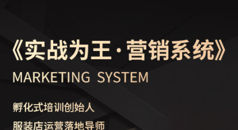 老杨·服装老板必修课《实战为王-营销系统》实现业绩被动式增长-泱泱学习社