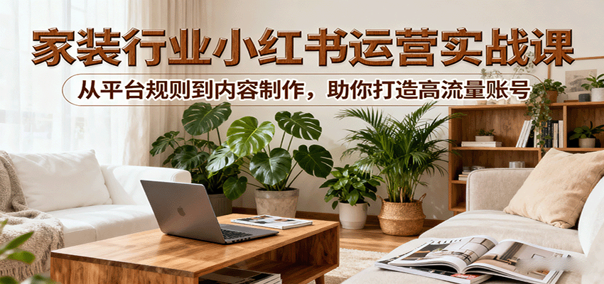 图片[1]-小红书家装行业运营实战课：从平台规则到内容制作，助你打造高流量账号-泱泱学习社