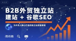 B2B外贸独立站建站+谷歌SEO,为外贸人精心打造的独立站获客教程-泱泱学习社
