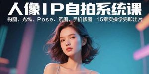 人像IP自拍系统课:构图、光线、Pose、氛围、手机修图 15章实操学完即出片-泱泱学习社