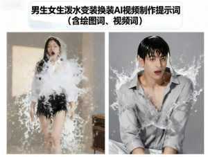 男生女生泼水变装换装AI视频制作提示词(含绘图词、视频词)-泱泱学习社