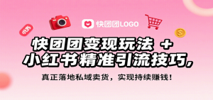 快团团变现玩法+小红书精准引流技巧，真正落地私域卖货，一年从0做到月入3万+-泱泱学习社