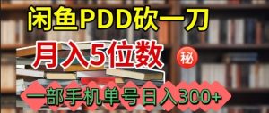 闲鱼PDD砍一刀,一部手机就可以操作,单号日入3张-泱泱学习社