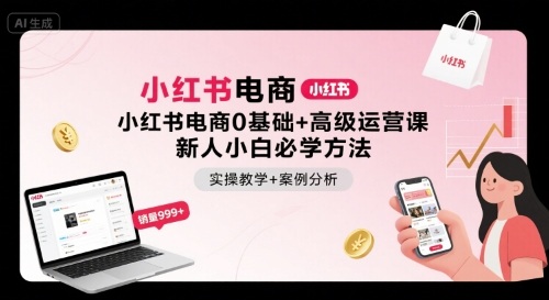 小红书电商0基础+高级运营课，新人小白必学方法，实操教学+案例分析-泱泱学习社