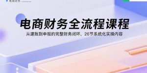 电商财务全流程课程：从建账到申报的完整财务闭环，26节系统化实操内容-泱泱学习社