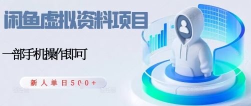 闲鱼虚拟资料项目，每天一小时，新人日入5张-泱泱学习社